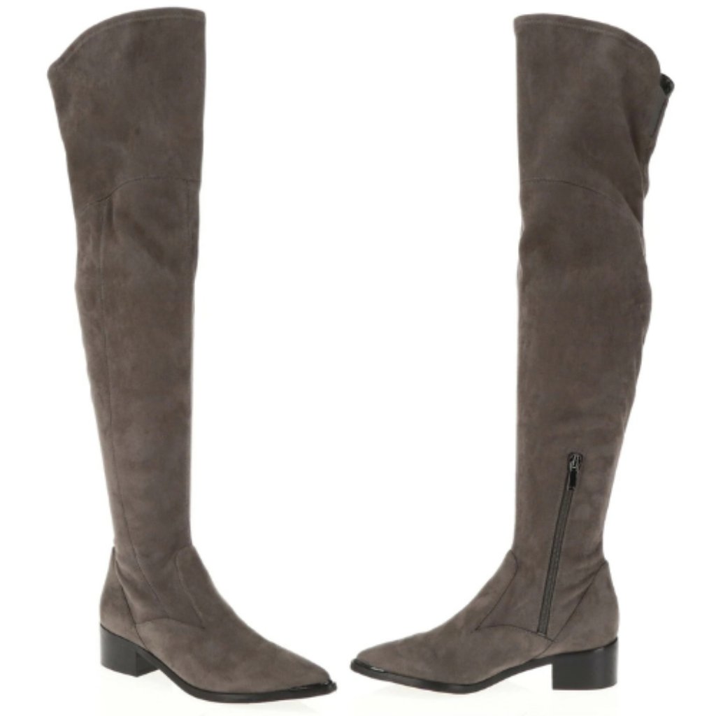 Marc Fisher Women's Yakira Over The Knee Suede Boots In Gray Size 7